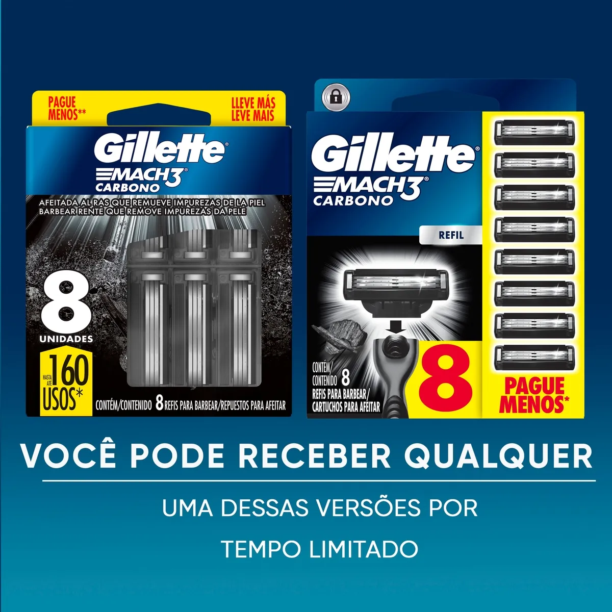 Carga para Aparelho de Barbear Gillette Mach3 Carbono 8 Unidades — foto 7