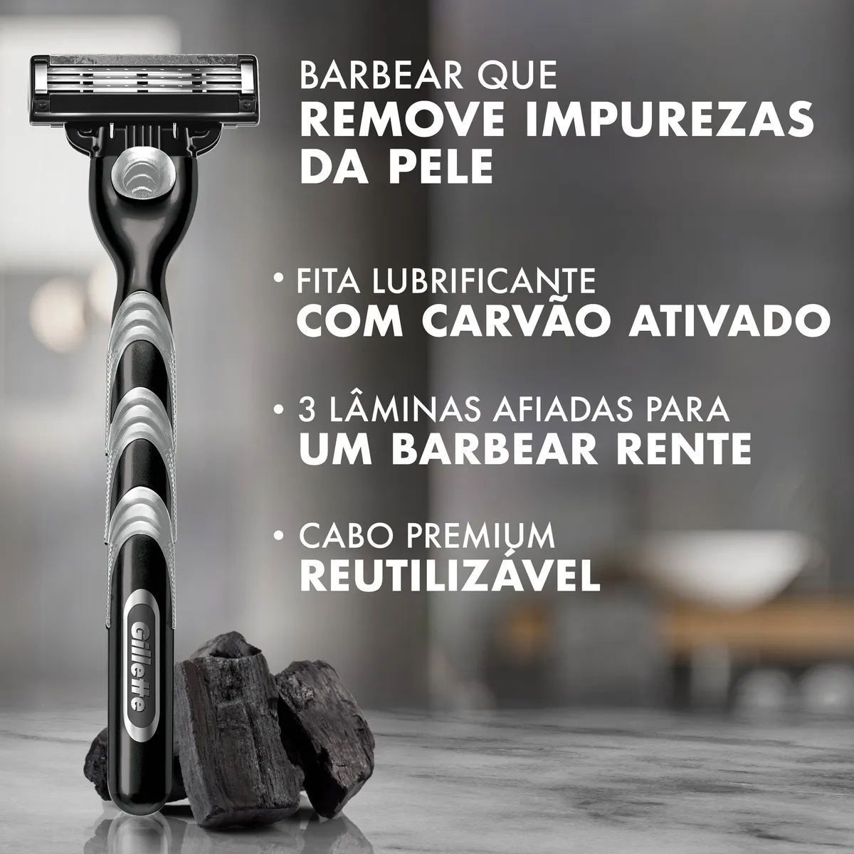 Carga para Aparelho de Barbear Gillette Mach3 Carbono 8 Unidades — foto 2