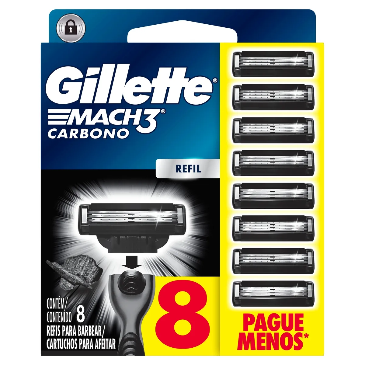 Carga para Aparelho de Barbear Gillette Mach3 Carbono 8 Unidades — foto 8