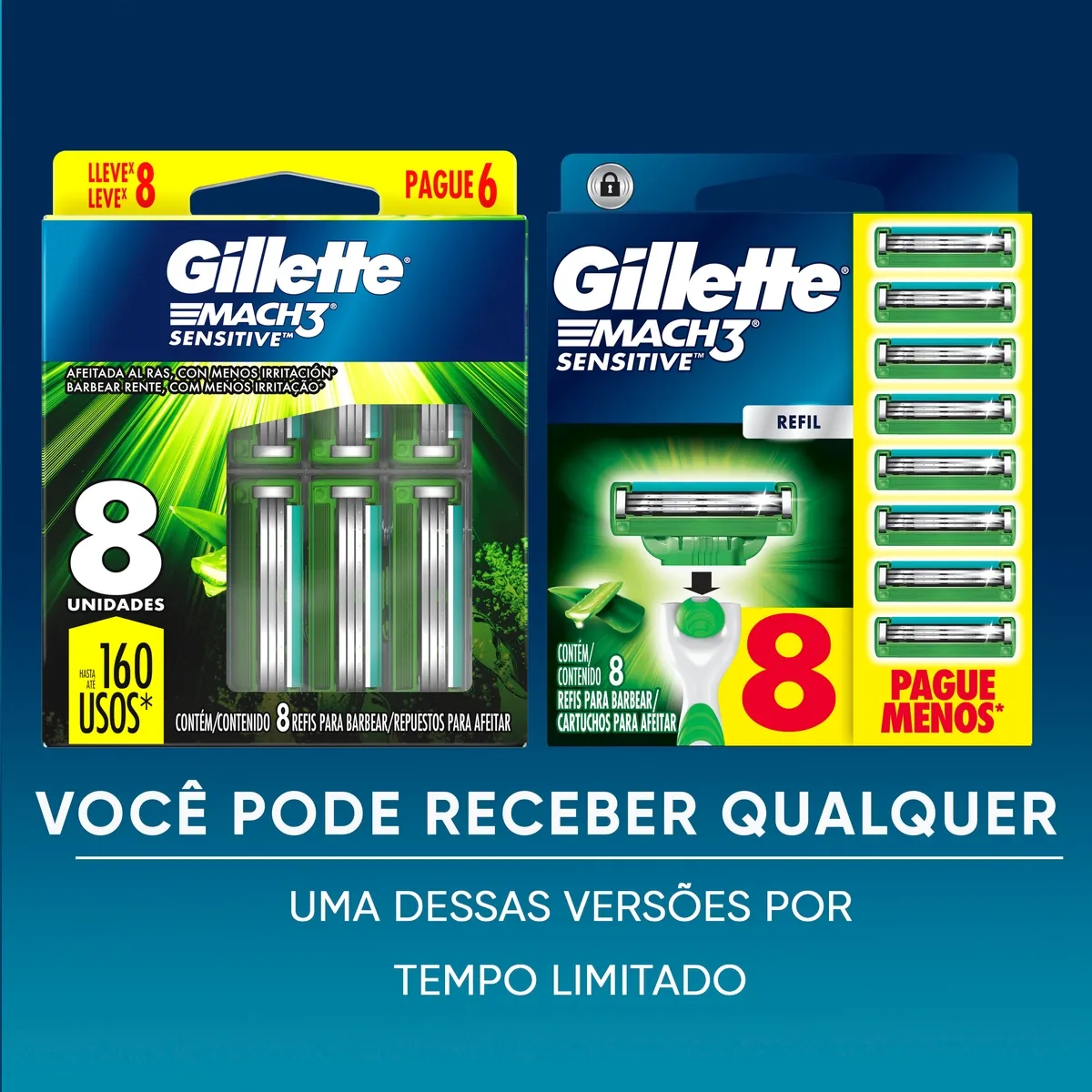 Carga para Aparelho de Barbear Gillette Mach3 Sensitive 8 Unidades — foto 7