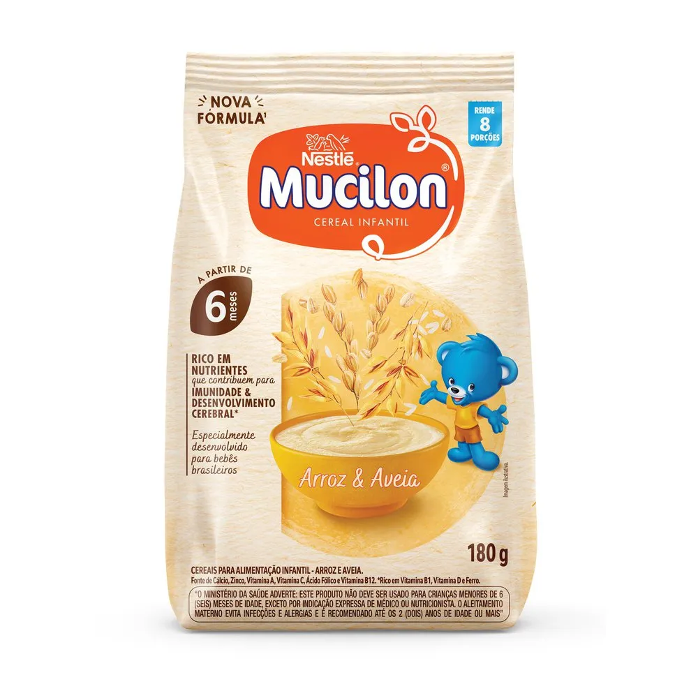Cereal Infantil Mucilon Arroz e Aveia +6 meses 180g