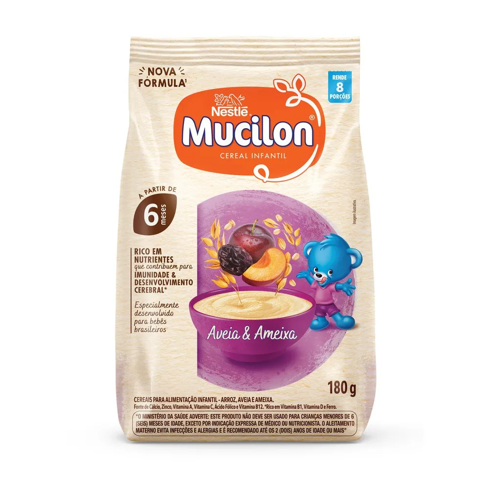 Cereal Infantil Mucilon Aveia Integral e Ameixa +6 meses 180g