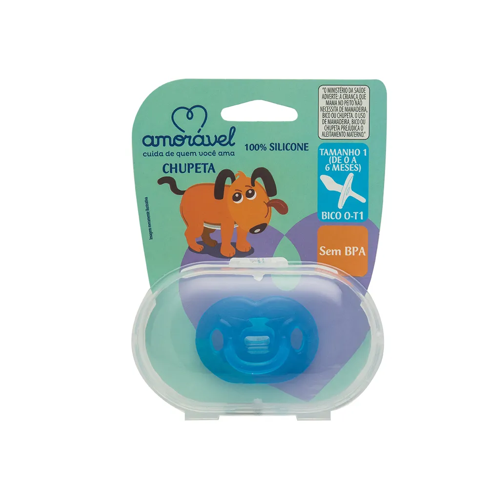 Chupeta Amorável 100% Silicone ortodôntico masculino de 0 A 6 Meses 601401