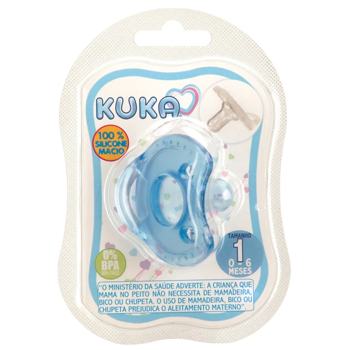 Chupeta Kuka Soft Comfort Silicone Tamanho 1 Azul