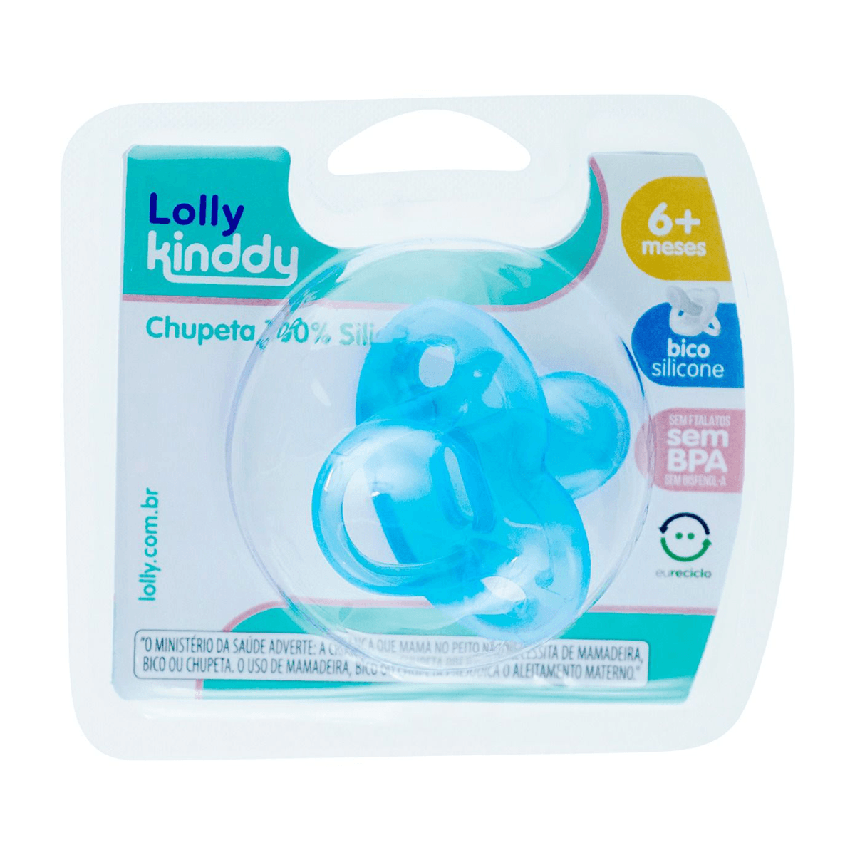 Chupeta Lolly Silicone Ortodontica Masculino Tamanho 2