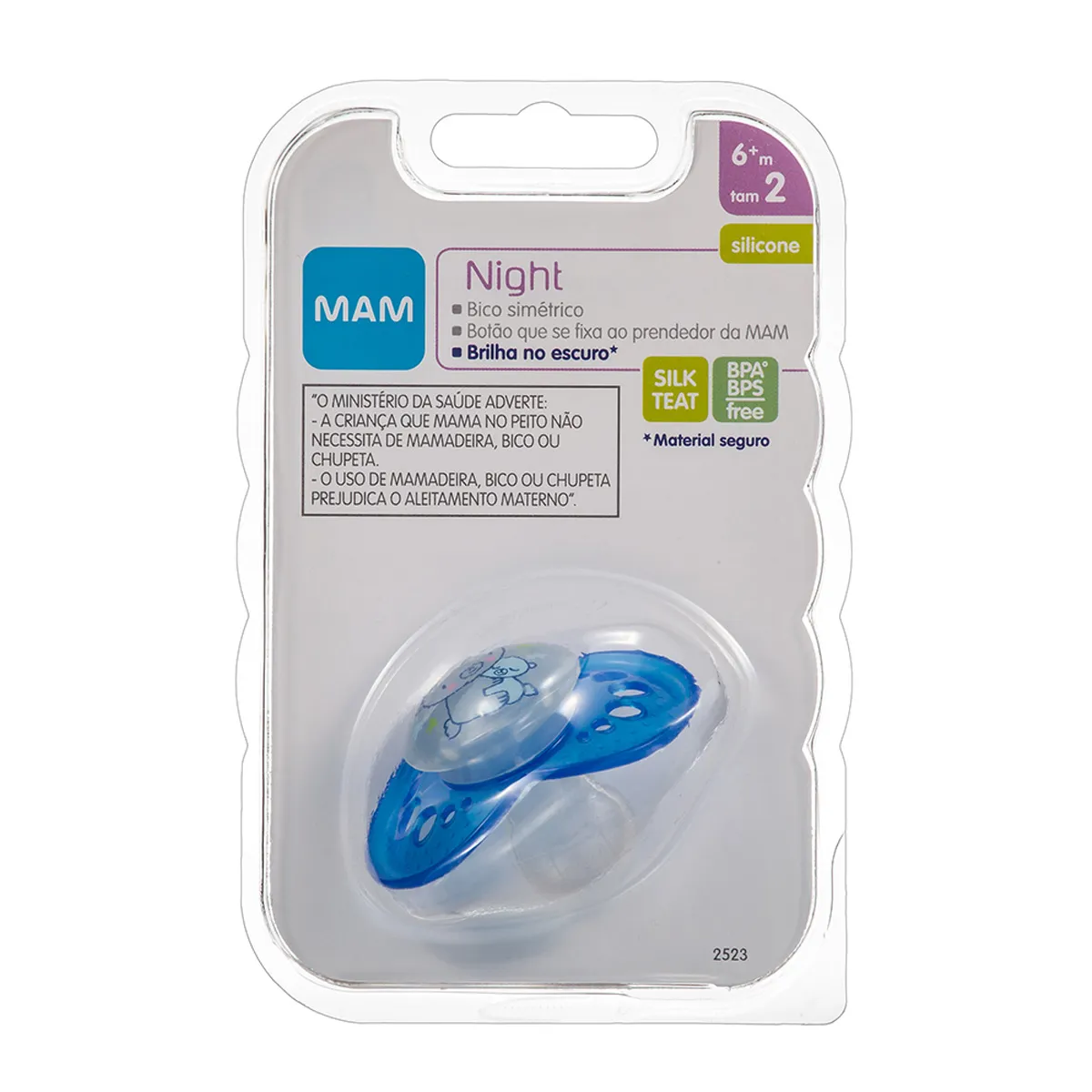 Chupeta Mam Night Boys 6+ Meses De Idade