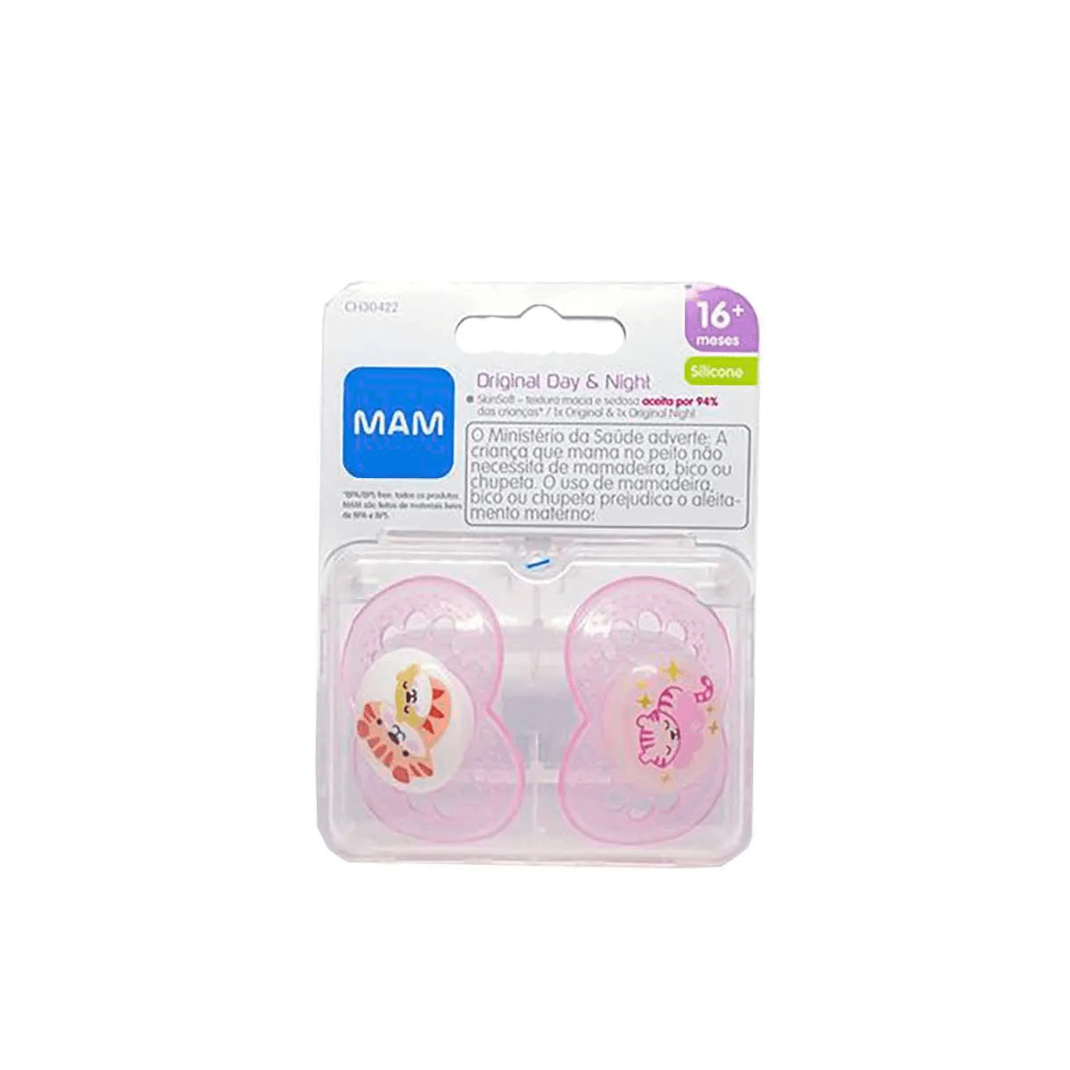 Chupeta MAM Original Day & Night Ortodôntica +16 meses Rosa 2 Unidades