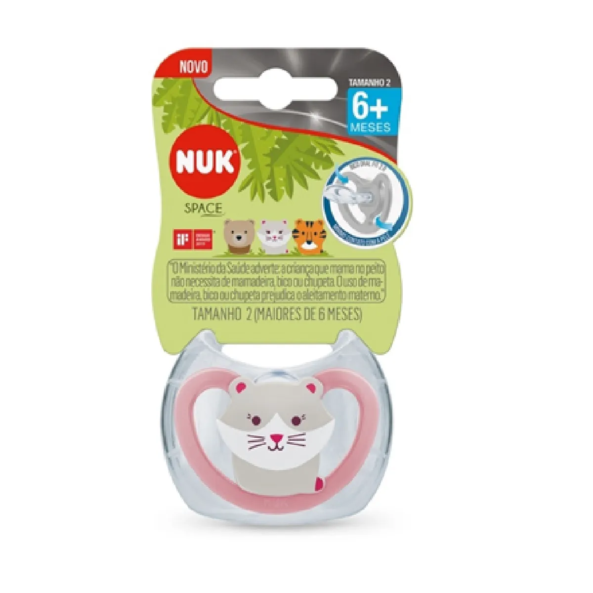 Chupeta NUK Space Oral Fit +6 meses Silicone Rosa Tamanho 2 1 Unidade
