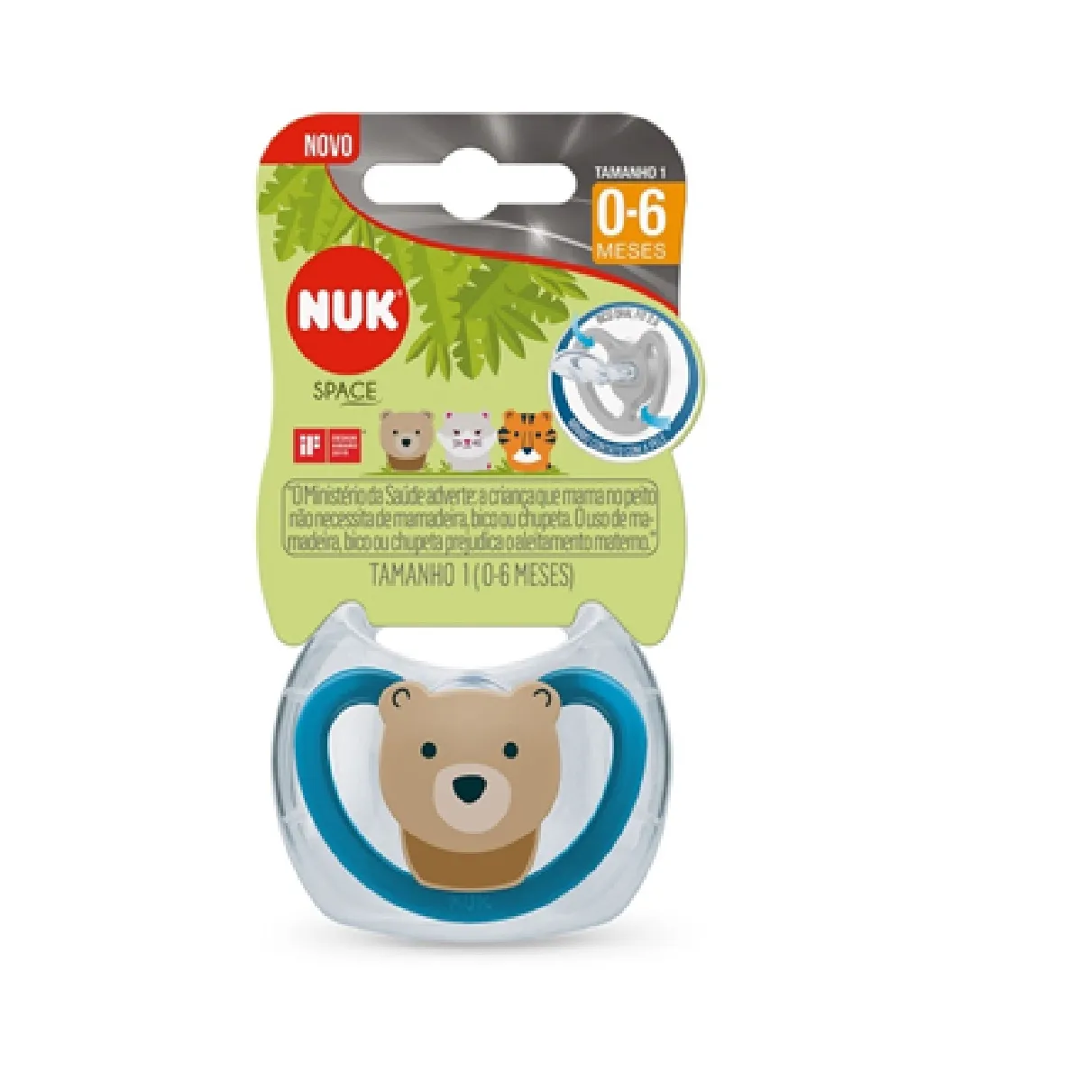 Chupeta NUK Space Oral Fit de 0 a 6 meses Silicone Azul Tamanho 1 1 Unidade