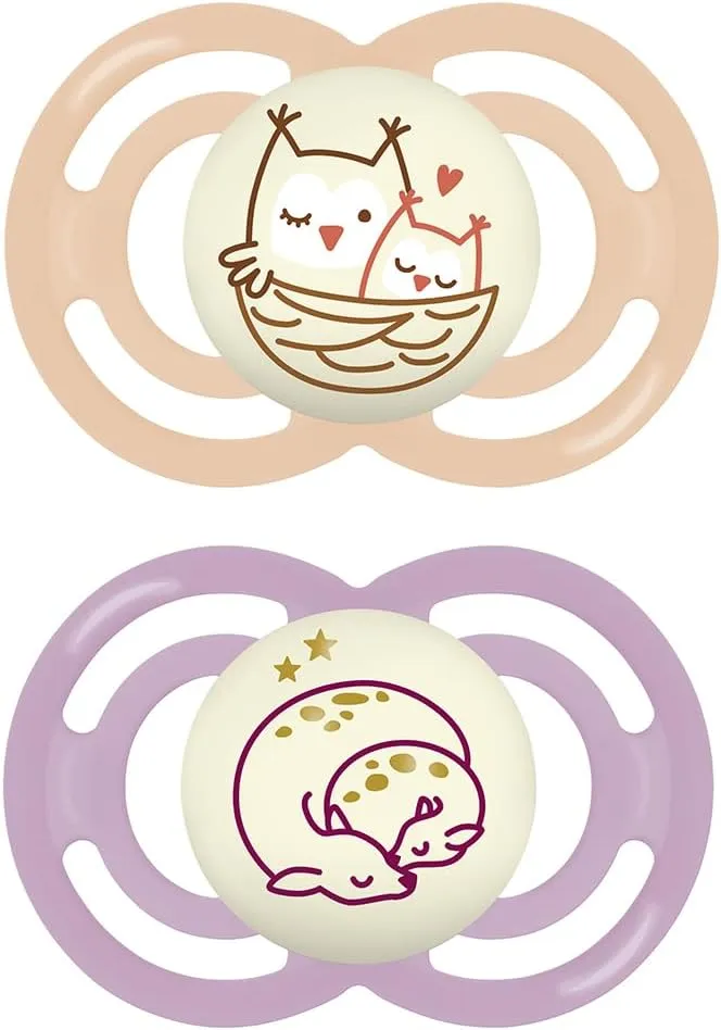 Chupeta Perfect MAM Night 0-6 Meses Rosa 2 Unidades