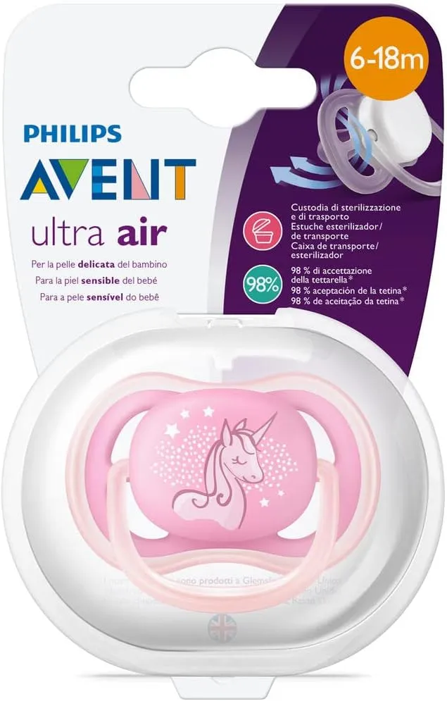 Chupeta Philips Avent Ultra Air de 6 a 18 meses Silicone Rosa 1 Unidade