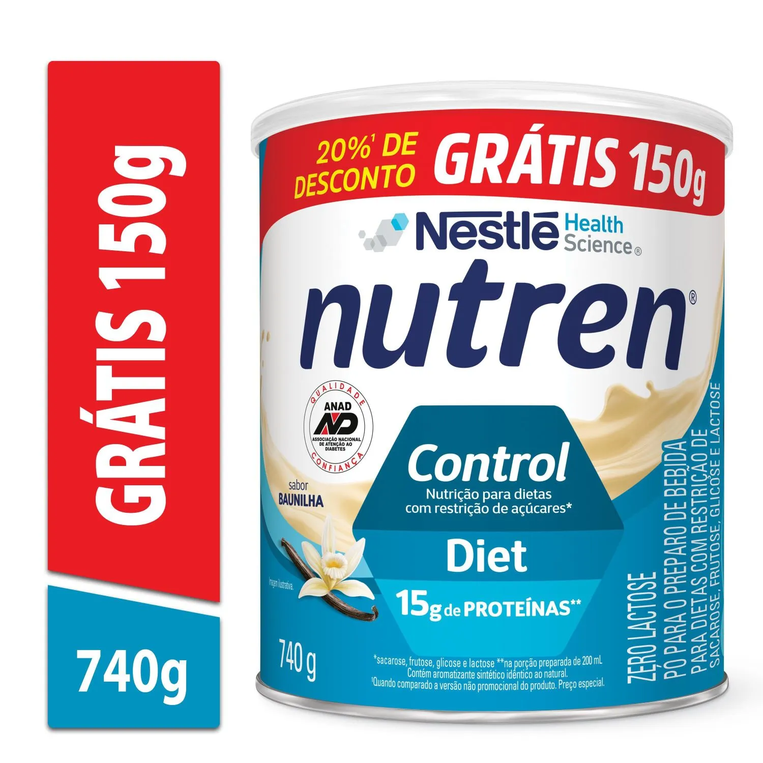 Complemento Alimentar Nutren Control Baunilha 740g com 20% de Desconto