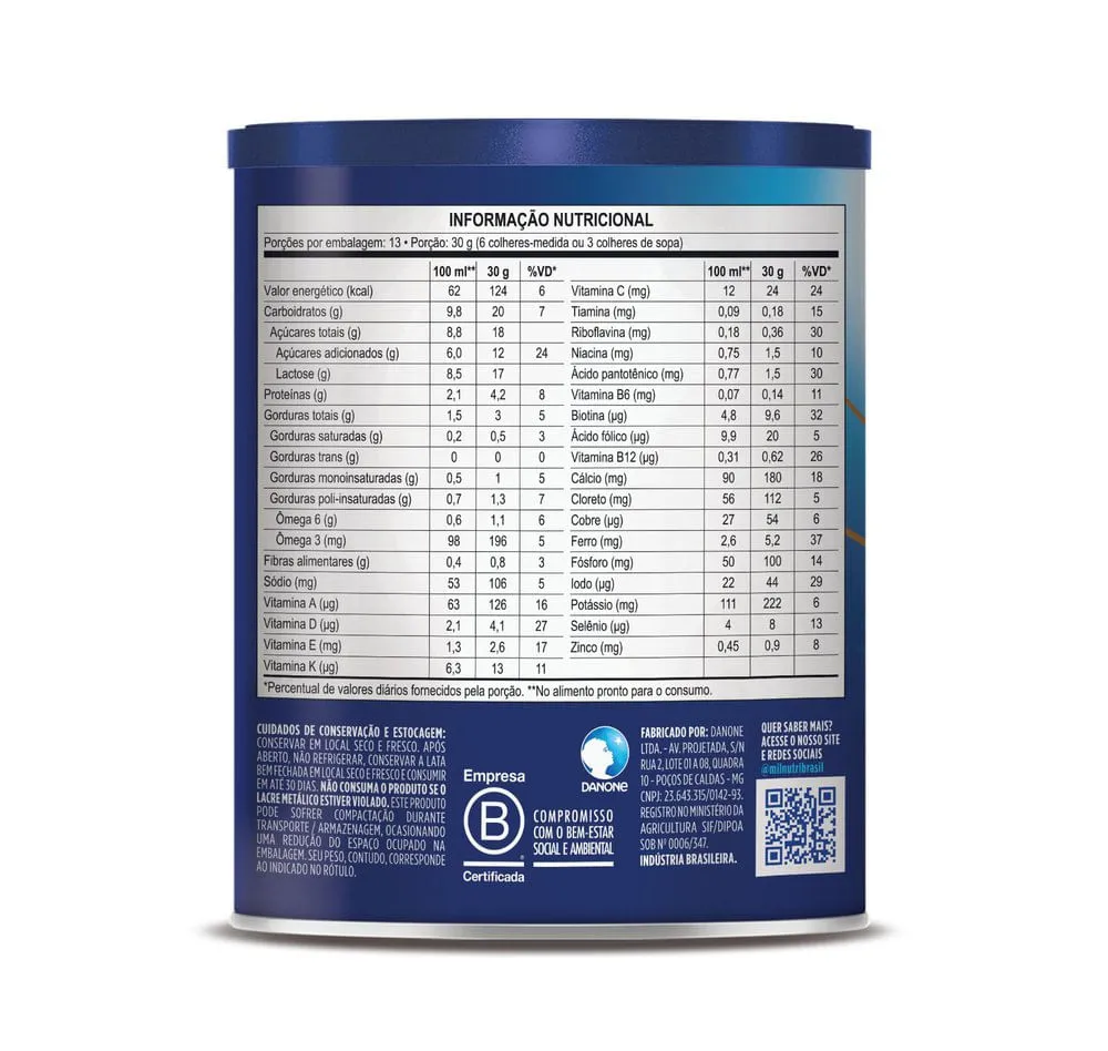 Composto Lácteo Infantil Milnutri Premium 1 a 5 anos 800g — foto 2