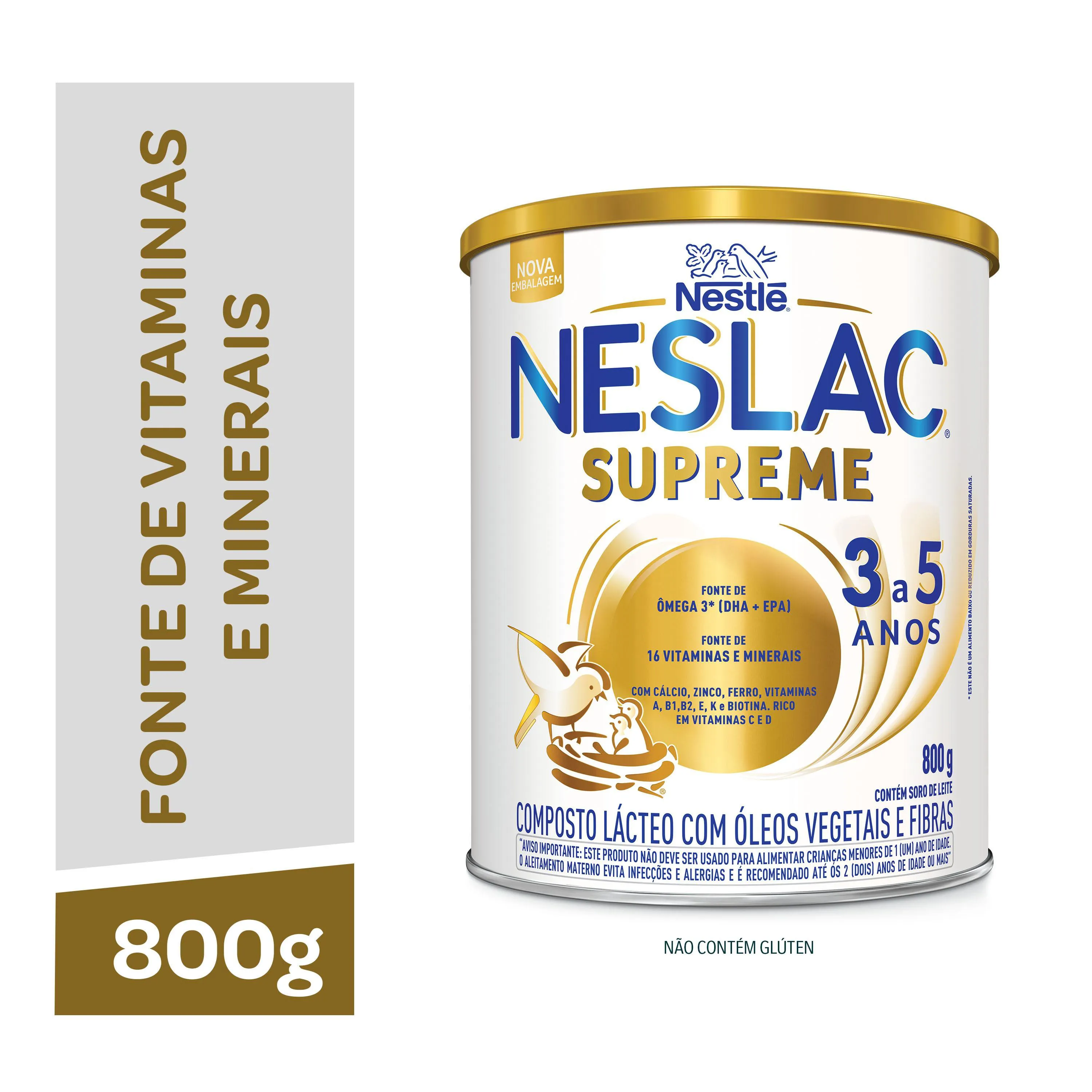 Composto Lácteo Infantil Neslac Supreme de 3 a 5 anos 800g
