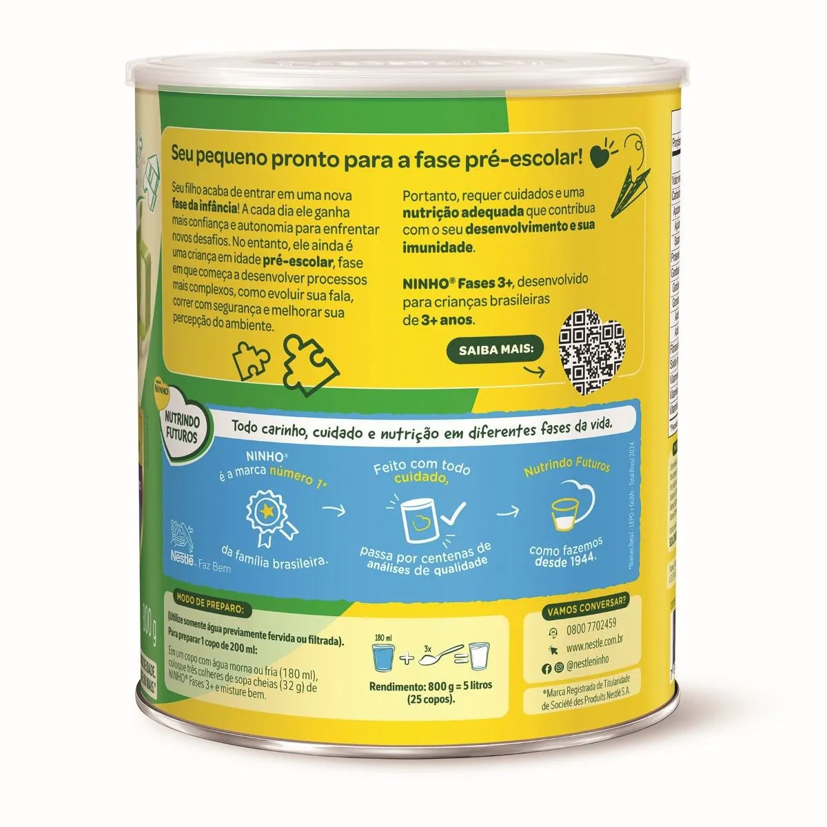 Composto Lácteo Infantil Ninho Fases 3+ 800g — foto 3
