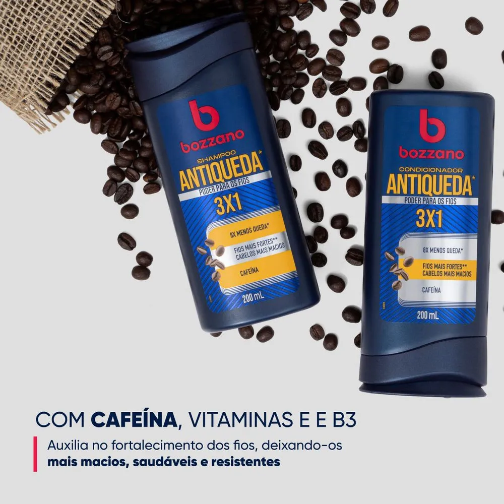 Condicionador Bozzano Antiqueda 3 x 1 Cafeína 200ml — foto 3
