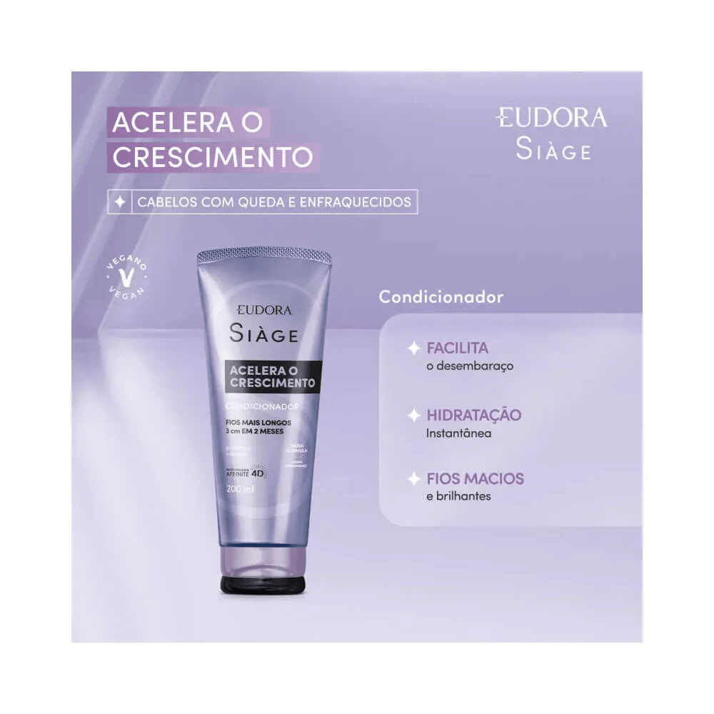 Condicionador Eudora Siàge Acelera o Crescimento 200ml — foto 2