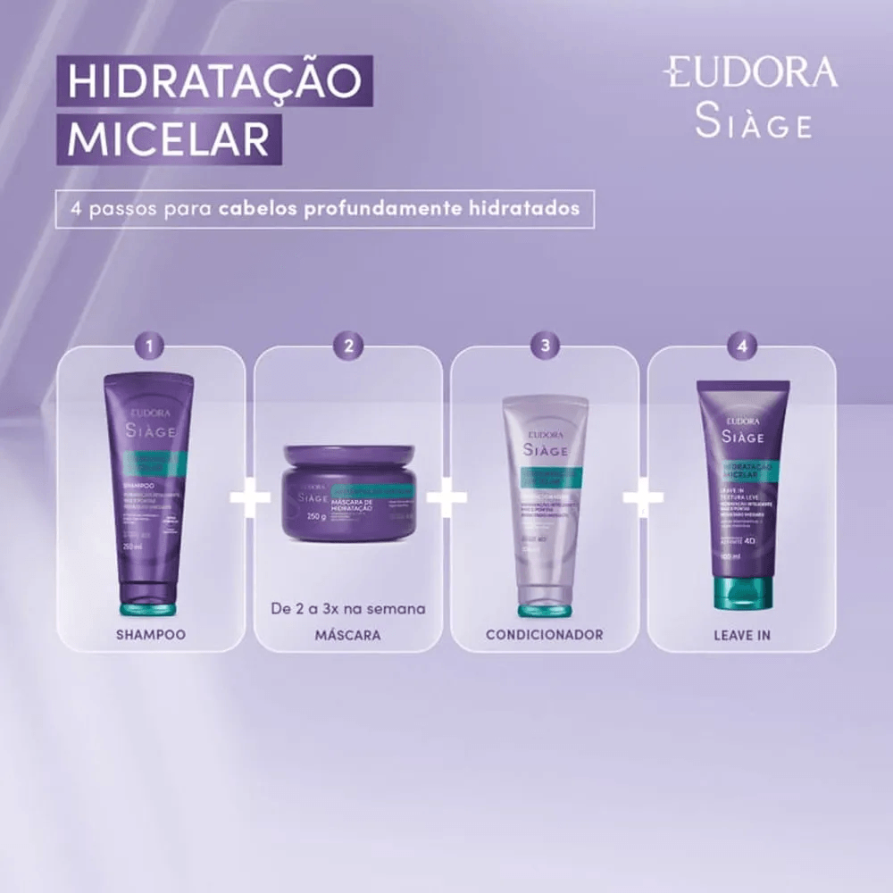 Condicionador Eudora Siàge Hidratação Micelar 200ml — foto 3