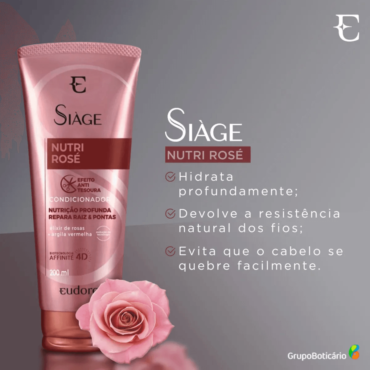 Condicionador Eudora Siàge Nutri Rosé 200ml — foto 4