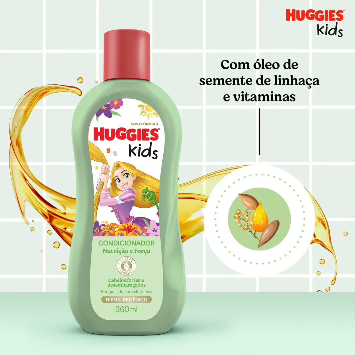 Condicionador Infantil Huggies Kids Nutrição e Força 360ml — foto 5