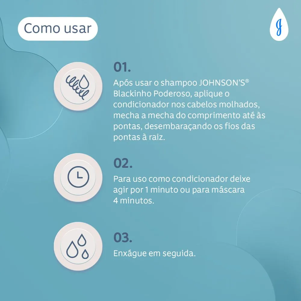Condicionador Infantil Johnson's Baby Blackinho Poderoso 380ml — foto 4
