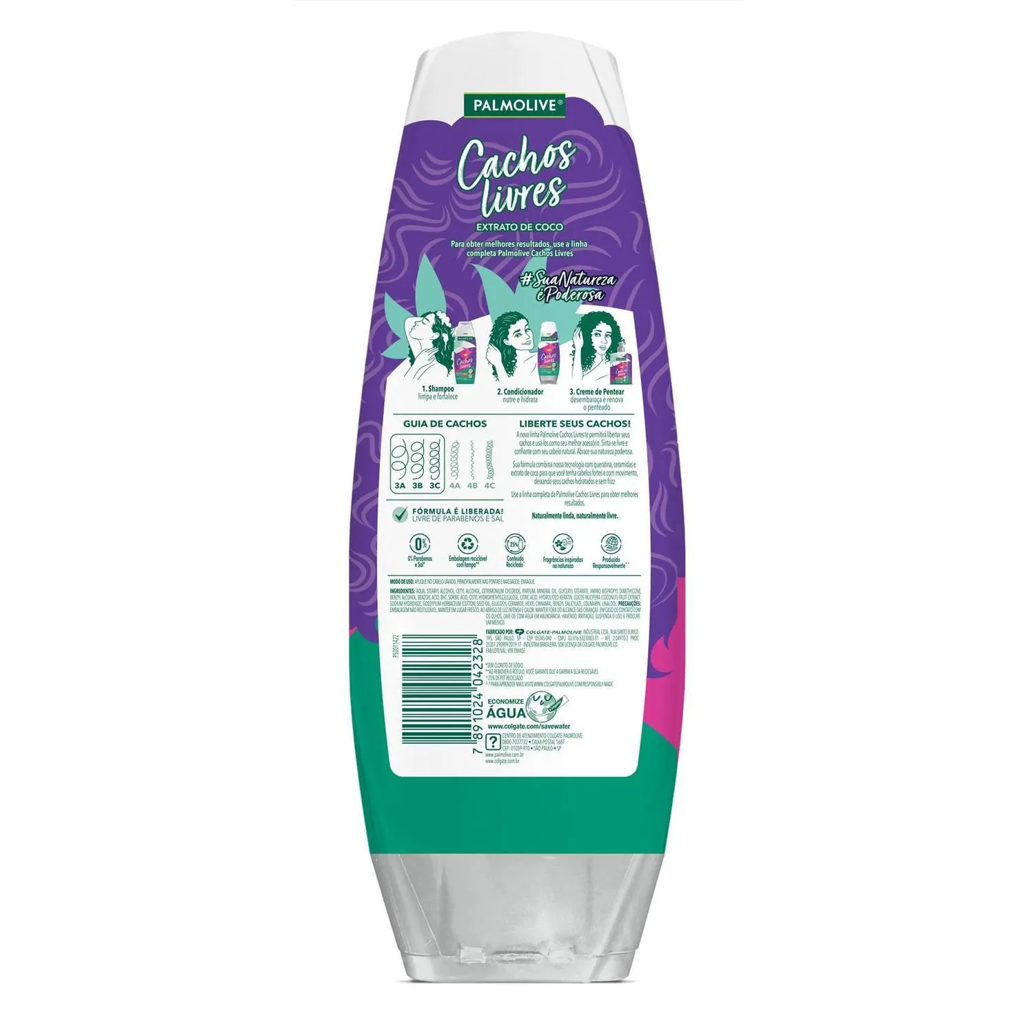 Condicionador Palmolive Cachos Livres Extrato de Coco 350ml — foto 3