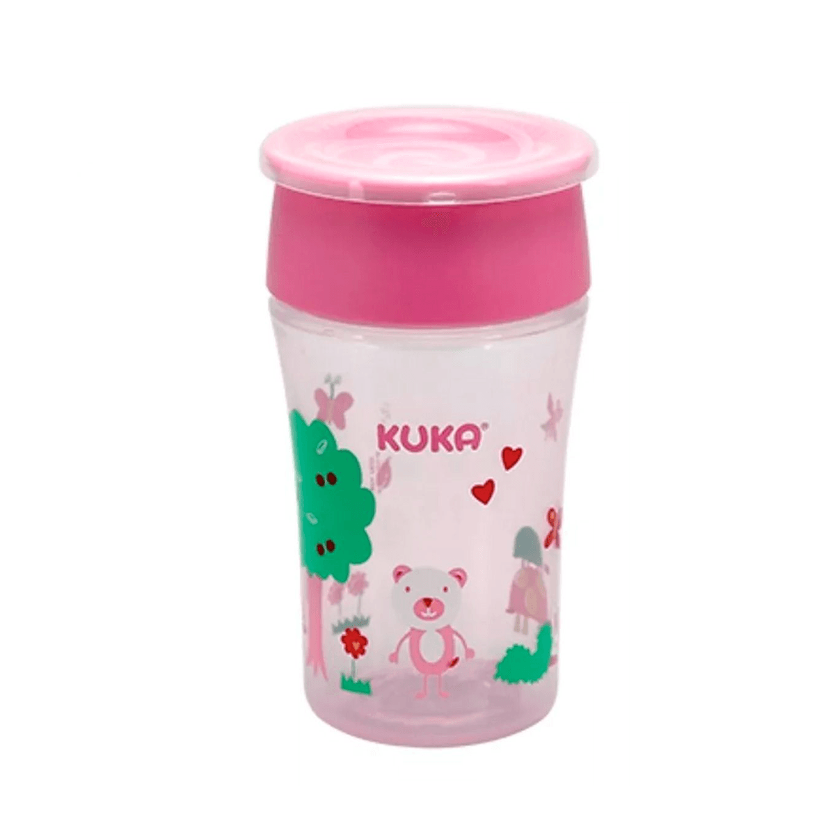 Copo de Transição Kuka 360 Antivazamento Rosa 200ml