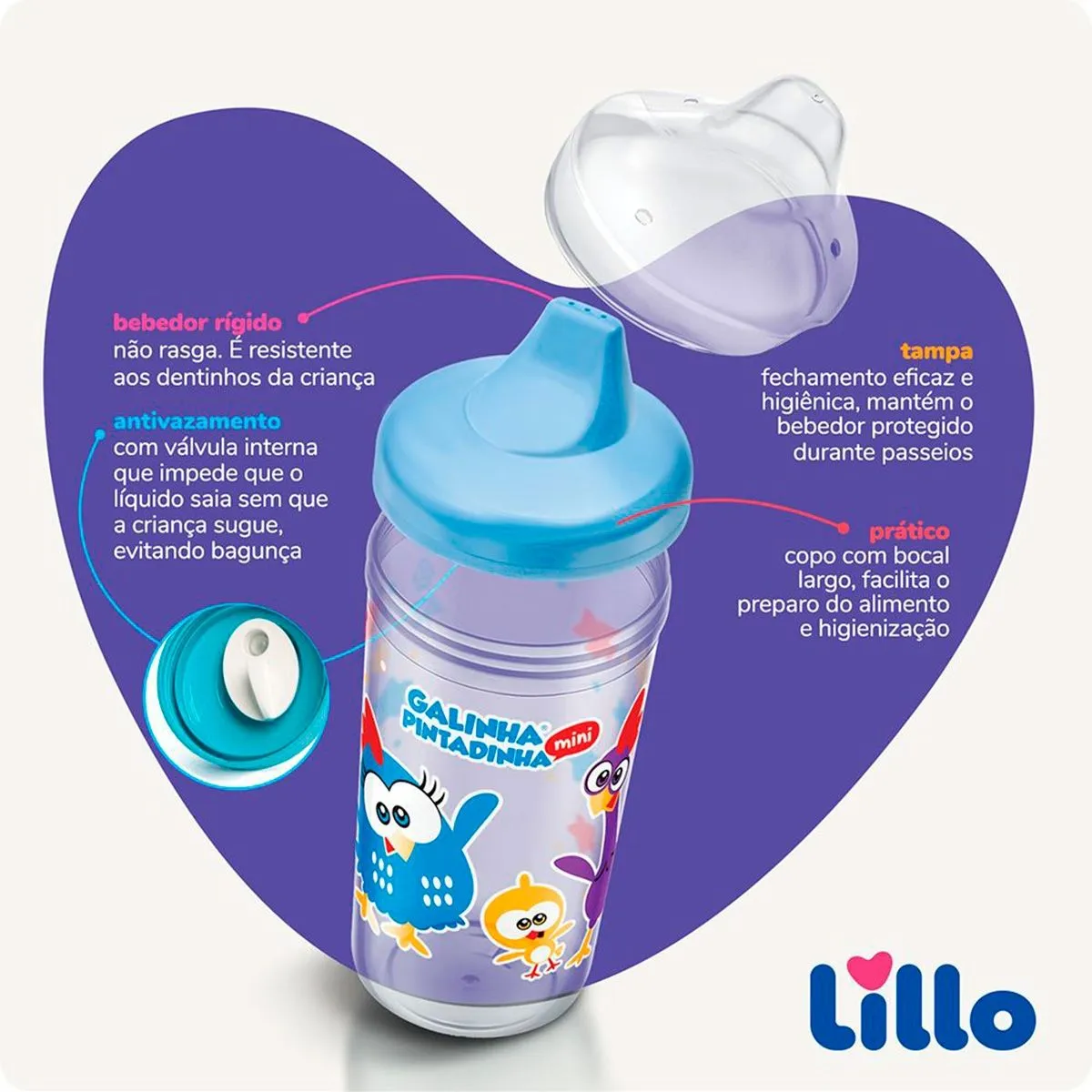 Copo Lillo Antivazamento Galinha Pintadinha 12+ Meses Max 320ml — foto 2