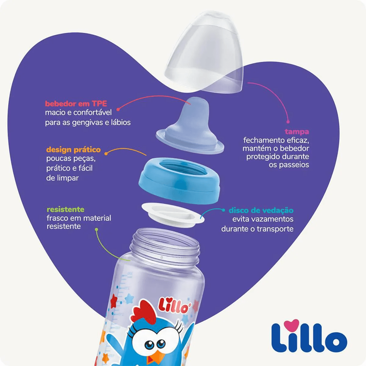 Copo Lillo Galinha Pintadinha Bico Macio 12+ Meses 300ml — foto 3