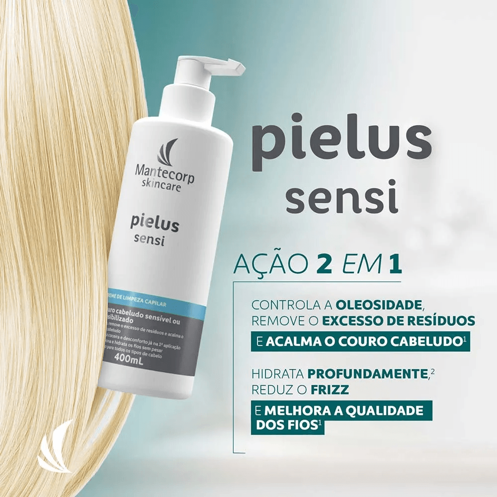 Creme de Limpeza Capilar Pielus Sensi Limpeza Suave 400ml — foto 2
