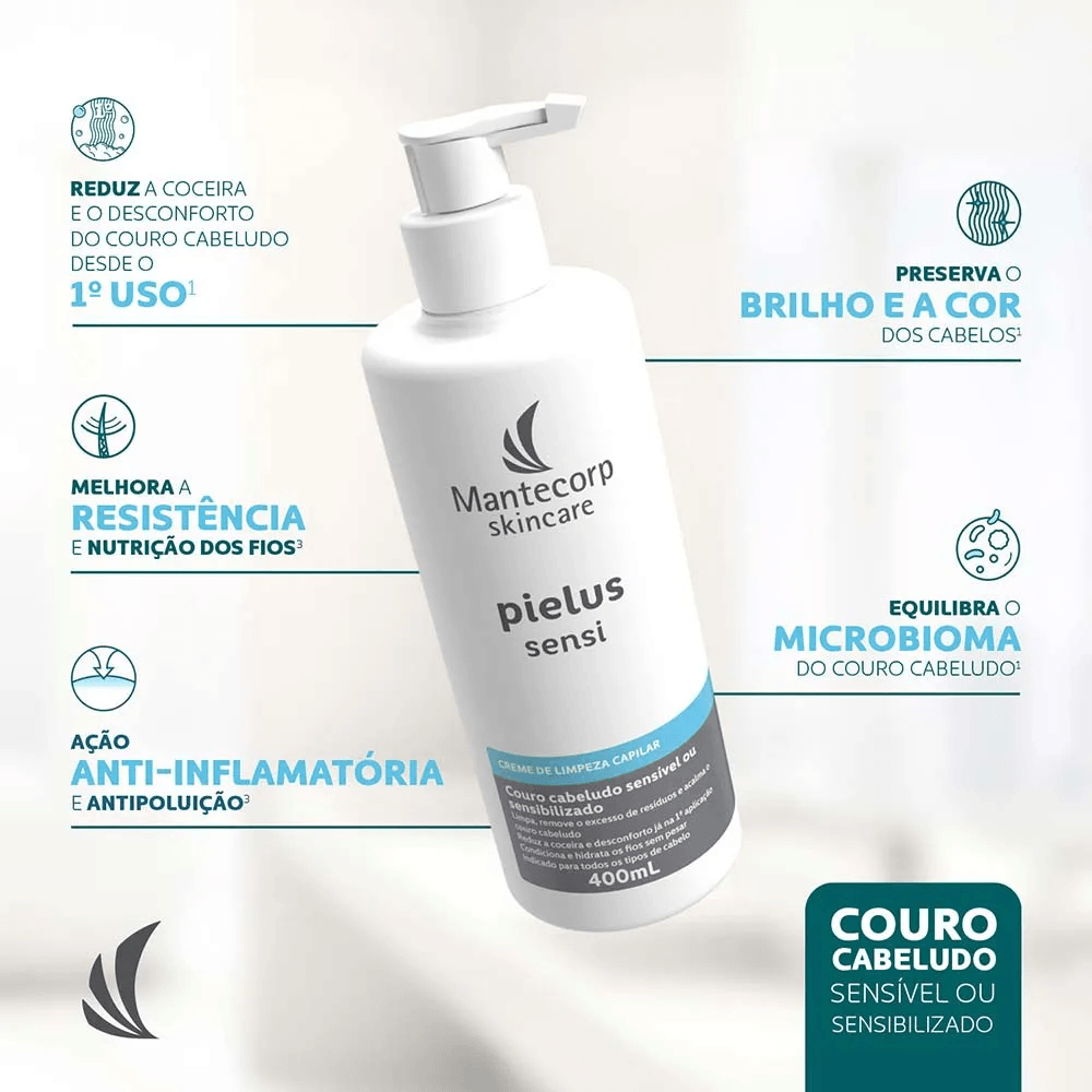 Creme de Limpeza Capilar Pielus Sensi Limpeza Suave 400ml — foto 3
