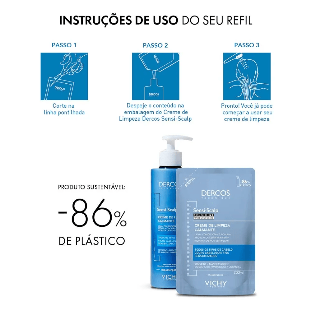 Creme de Limpeza Vichy Dercos Sensi Scalp Calmante Refil 200ml — foto 2