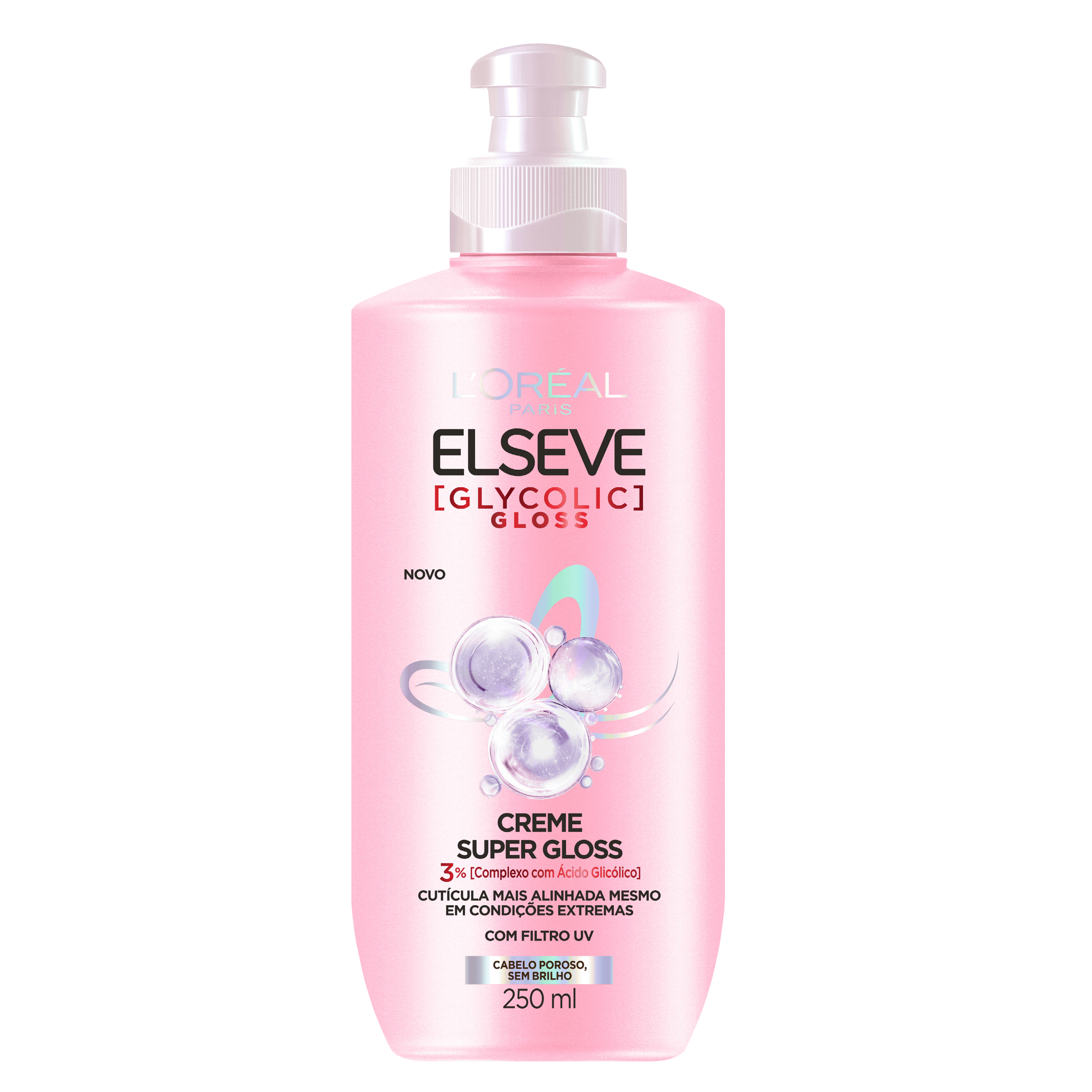 Creme de Pentear Elseve Glycolic Gloss Super Gloss Filtro UV 250ml