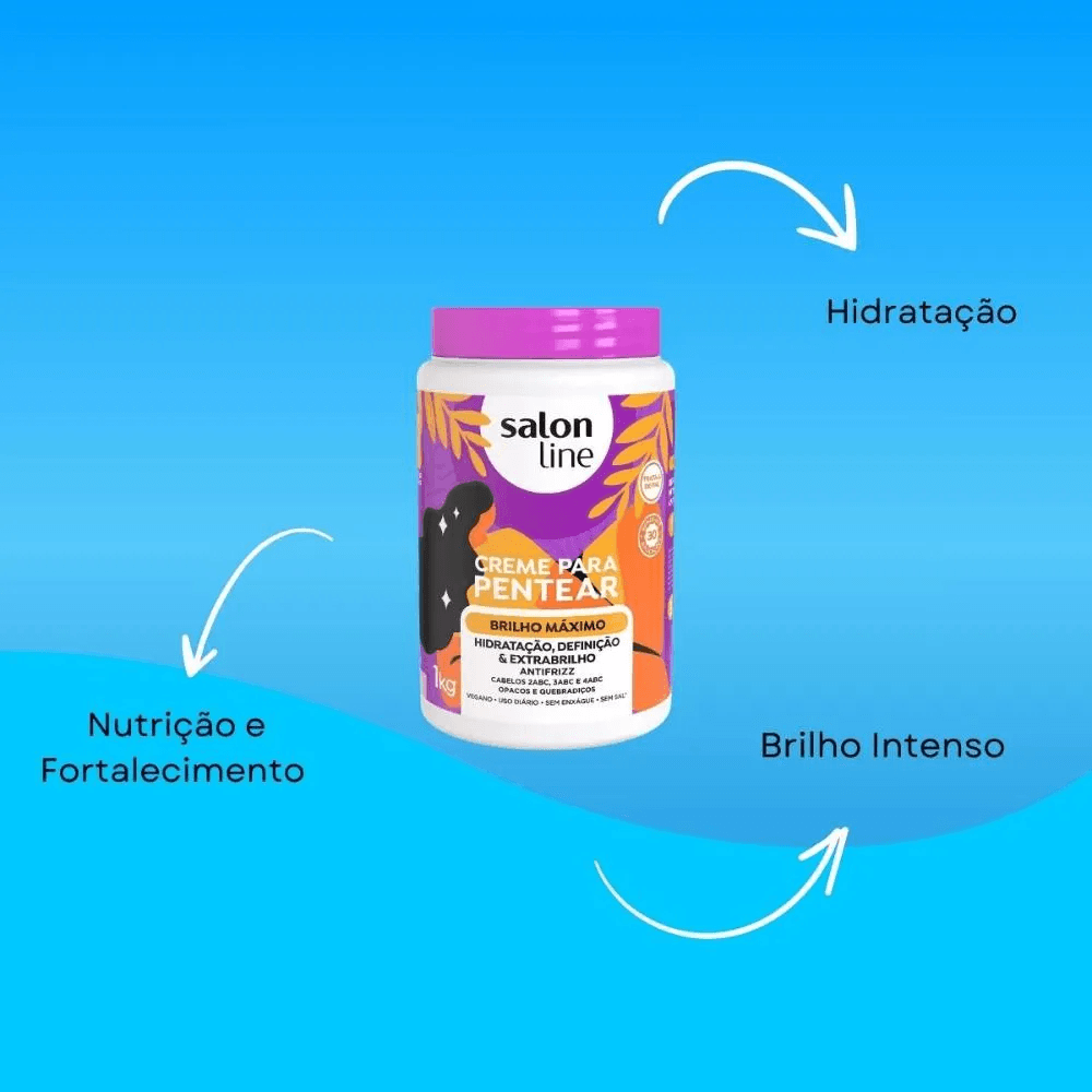 Creme de Pentear Salon Line Brilho Máximo 1Kg — foto 5