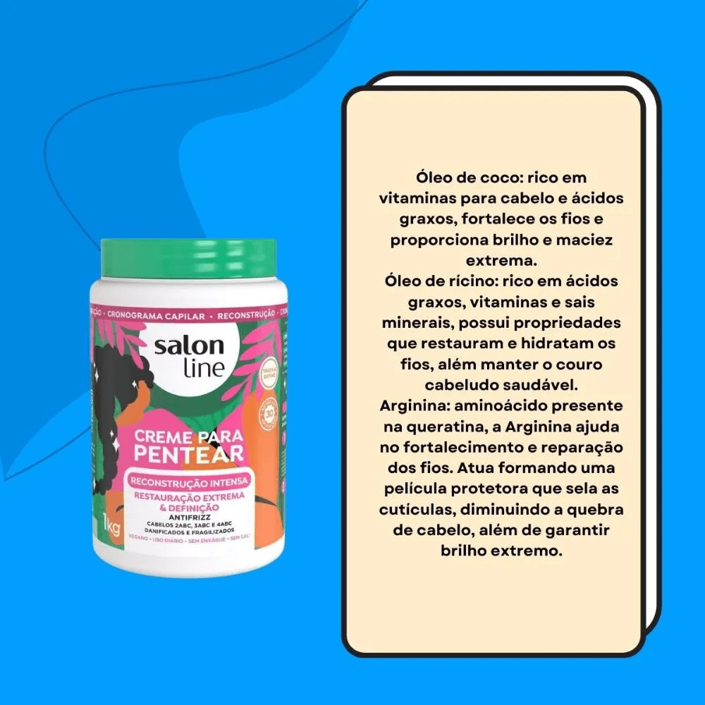 Creme de Pentear Salon Line Reconstrução Intensa 1Kg — foto 4