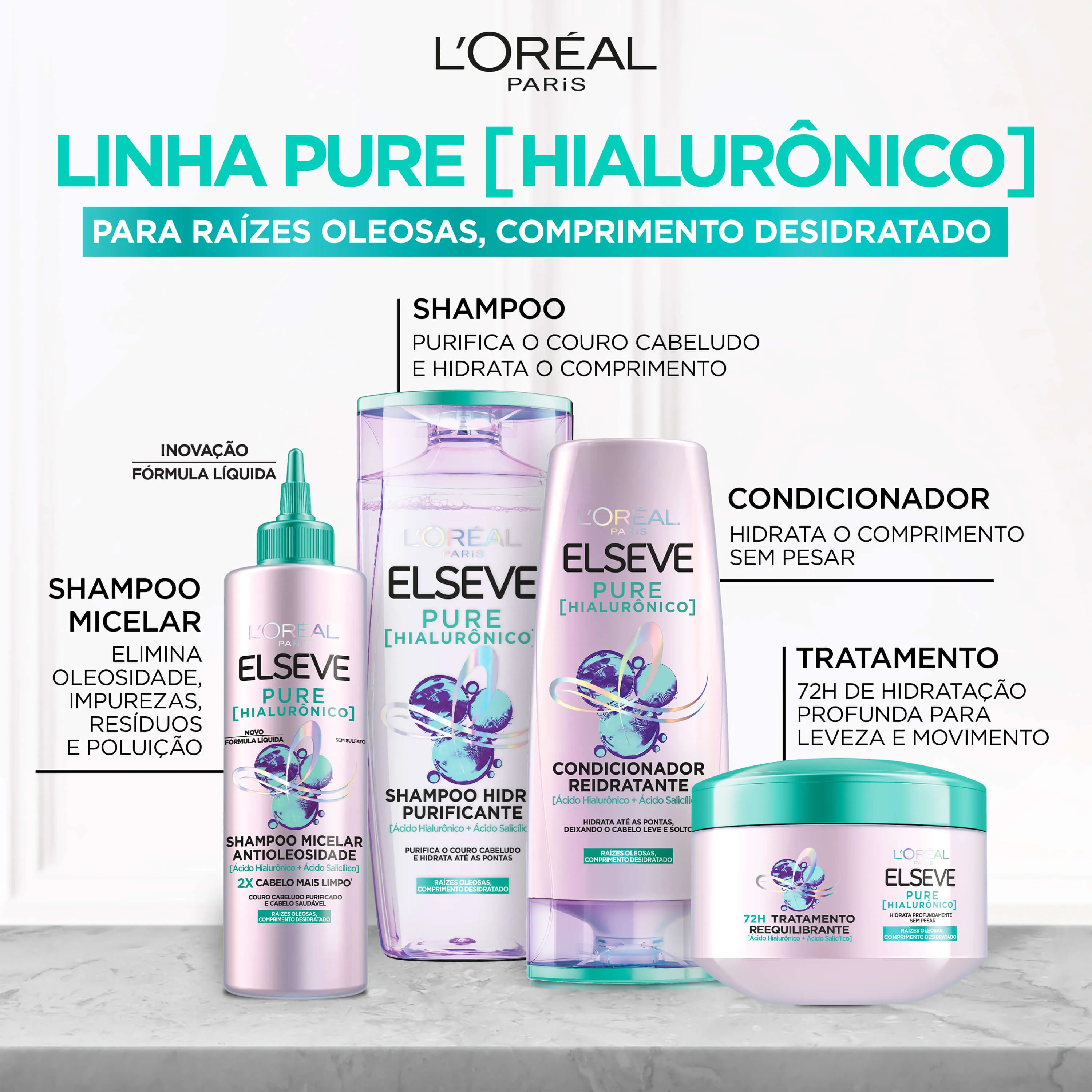 Creme de Tratamento Capilar Elseve Pure Hialurônico Reequilibrante 300g — foto 6