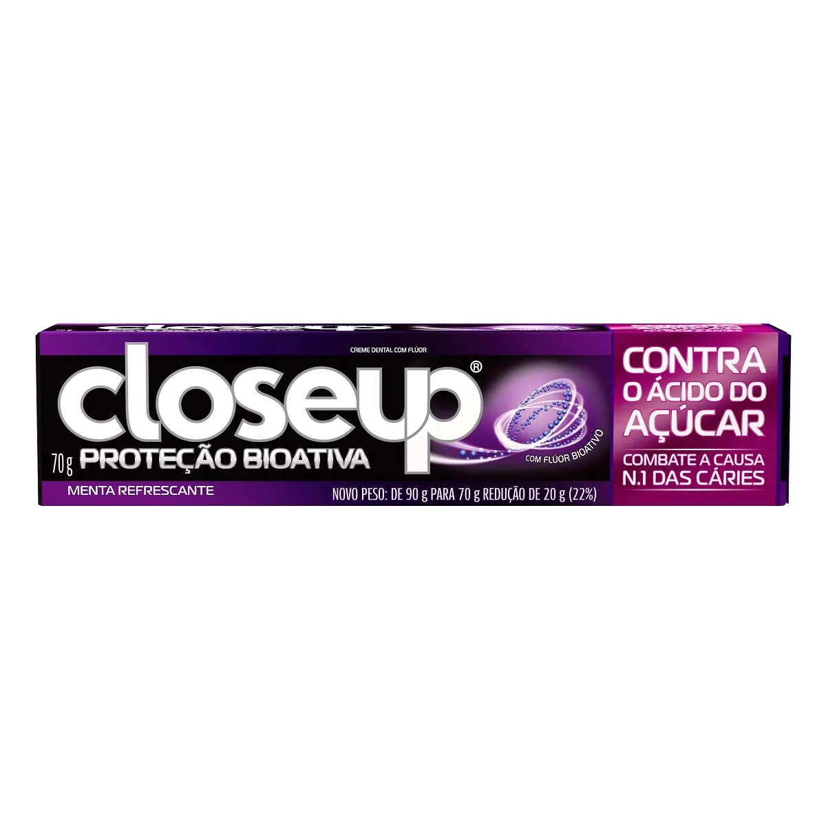 Creme Dental Closeup Proteção Bioativa Contra o Ácido do Açúcar Sabor Menta Refrescante 70g