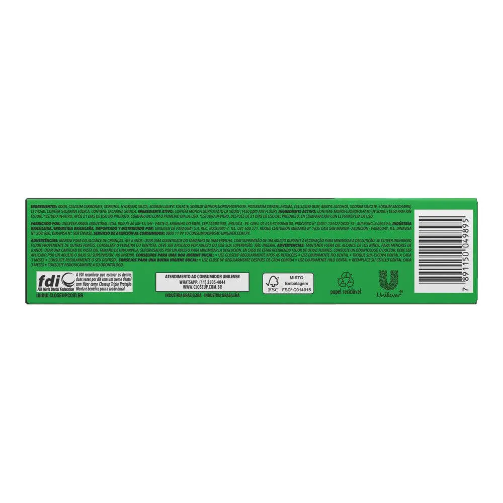 Creme Dental Closeup Tripla Proteção Sabor Menta 70g — foto 3