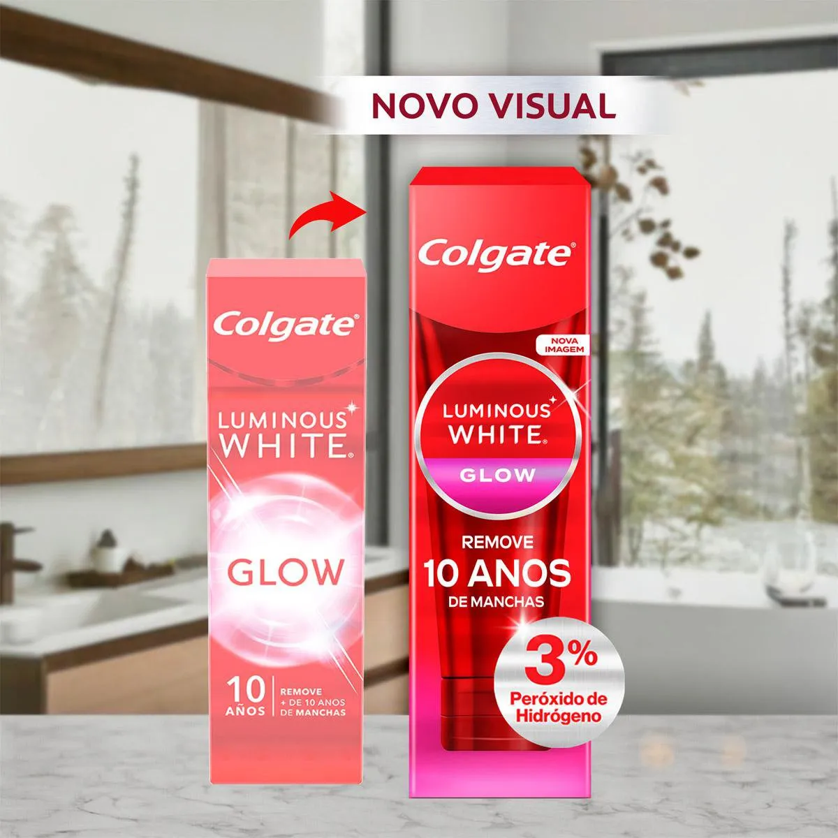 Creme Dental Colgate Luminous White Glow Clareador 70g — foto 3