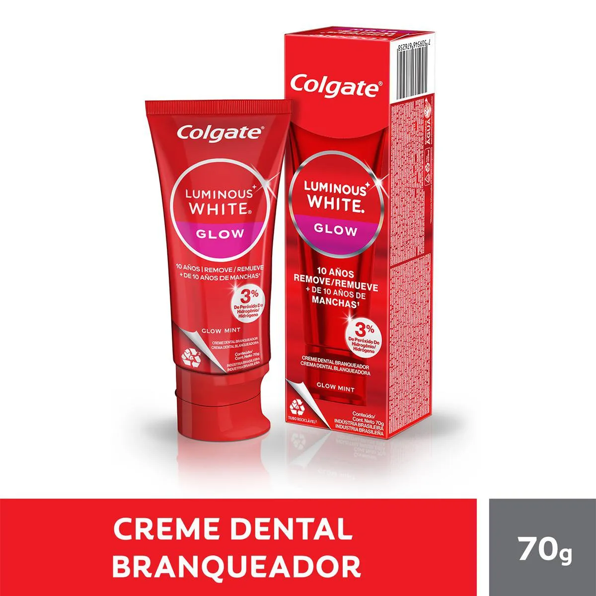 Creme Dental Colgate Luminous White Glow Clareador 70g — foto 2