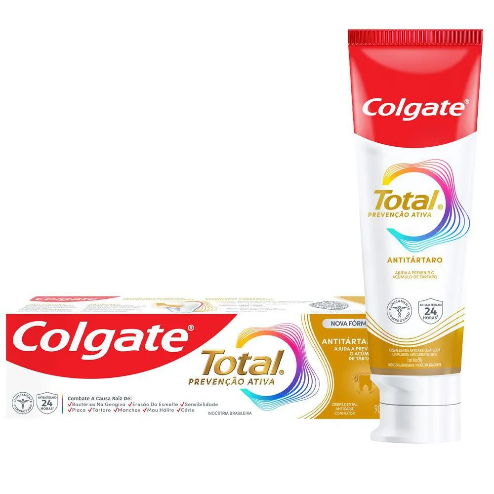 Creme Dental Colgate Total Prevenção Ativa Antitártaro 90g
