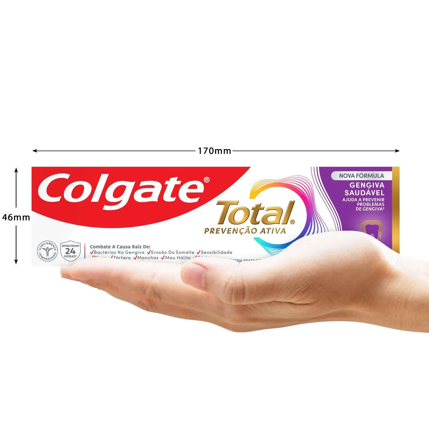Creme Dental Colgate Total Prevenção Ativa Gengiva Saudável 90g — foto 3
