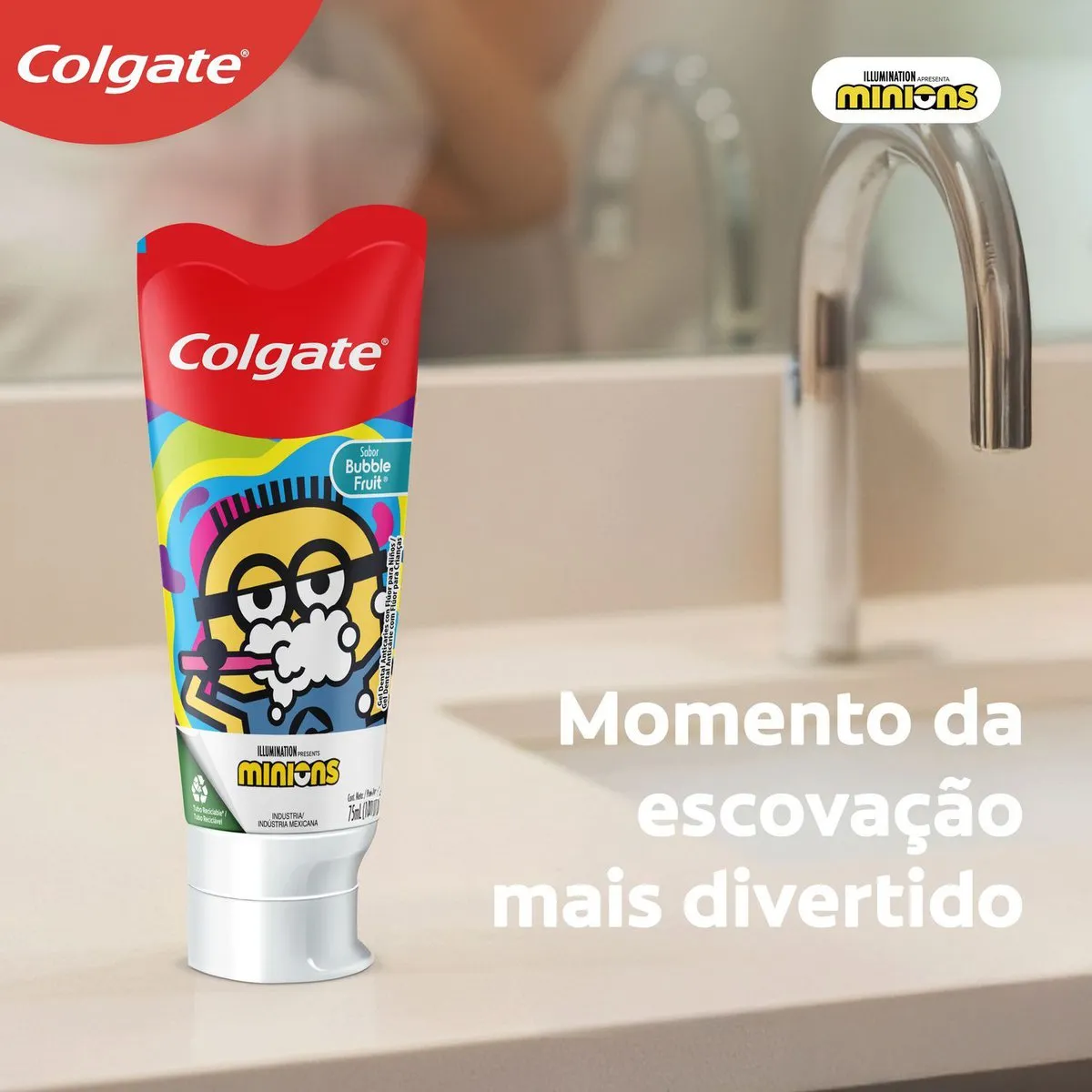 Creme Dental Infantil Colgate Smiles Minions Sabor Bubble Fruit 100g — foto 8