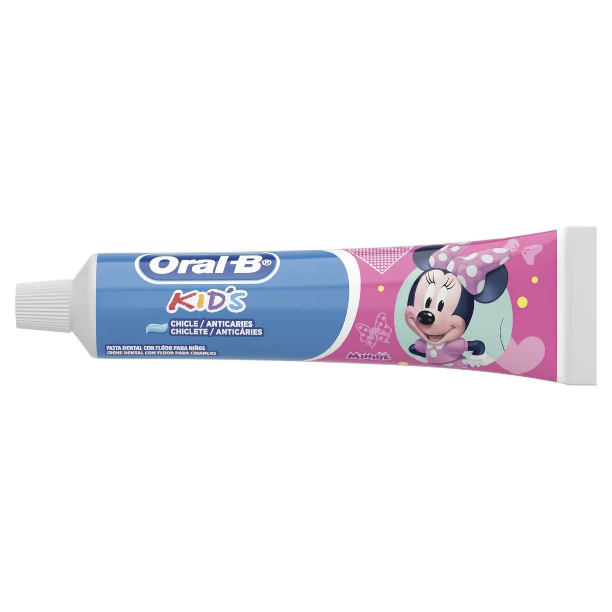 Creme Dental Infantil Oral-B Kids Minnie Anticáries com Flúor Sabor Bubble Gum 50g