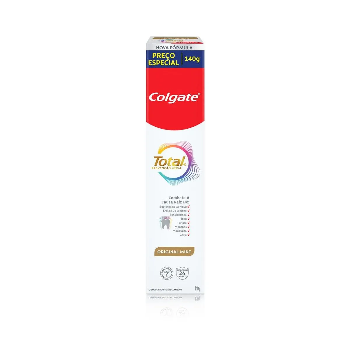 Creme Dental Original Mint Colgate Total Prevenção Ativa 140g Preço Especial
