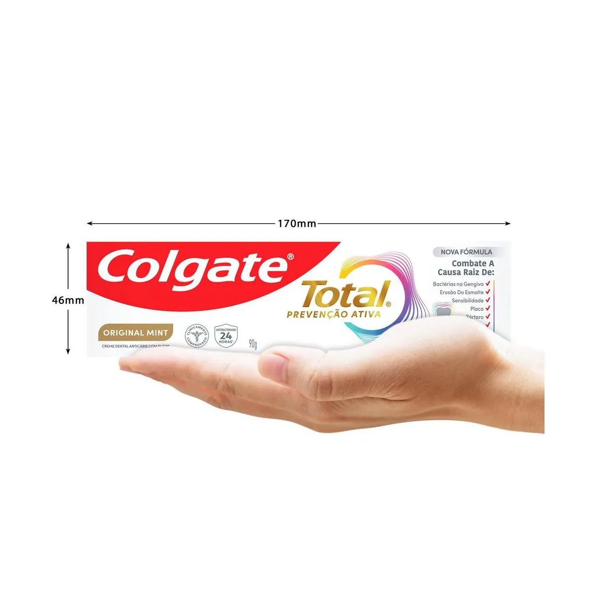 Creme Dental Original Mint Colgate Total Prevenção Ativa 90g — foto 6