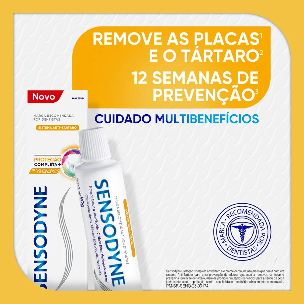 Creme Dental Sensodyne Proteção Completa + Antitártaro para Dentes Sensíveis 90g — foto 3
