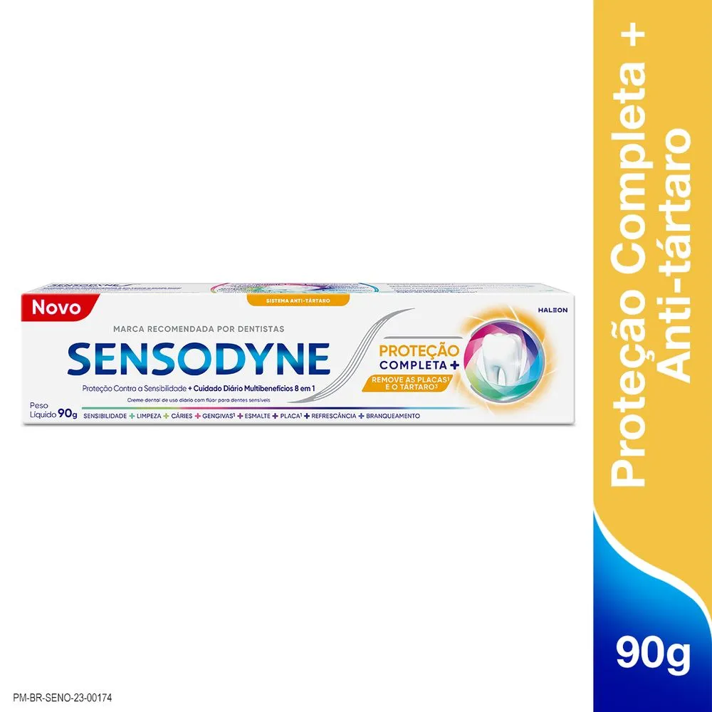 Creme Dental Sensodyne Proteção Completa + Antitártaro para Dentes Sensíveis 90g