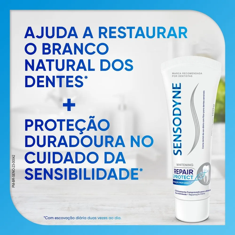 Creme Dental Sensodyne Repair & Protect Whitening para Dentes Sensíveis 100g — foto 4