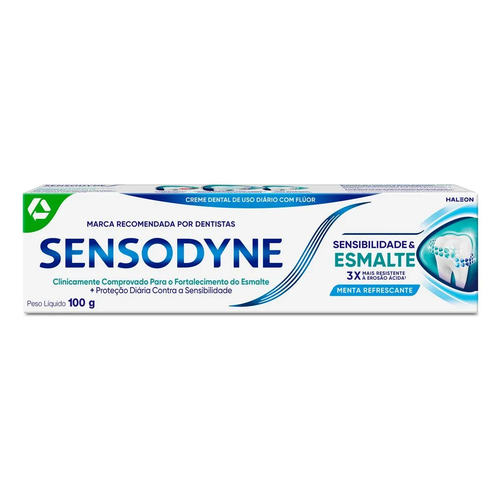 Creme Dental Sensodyne Sensibilidade e Esmalte Sabor Menta Refrescante 100g